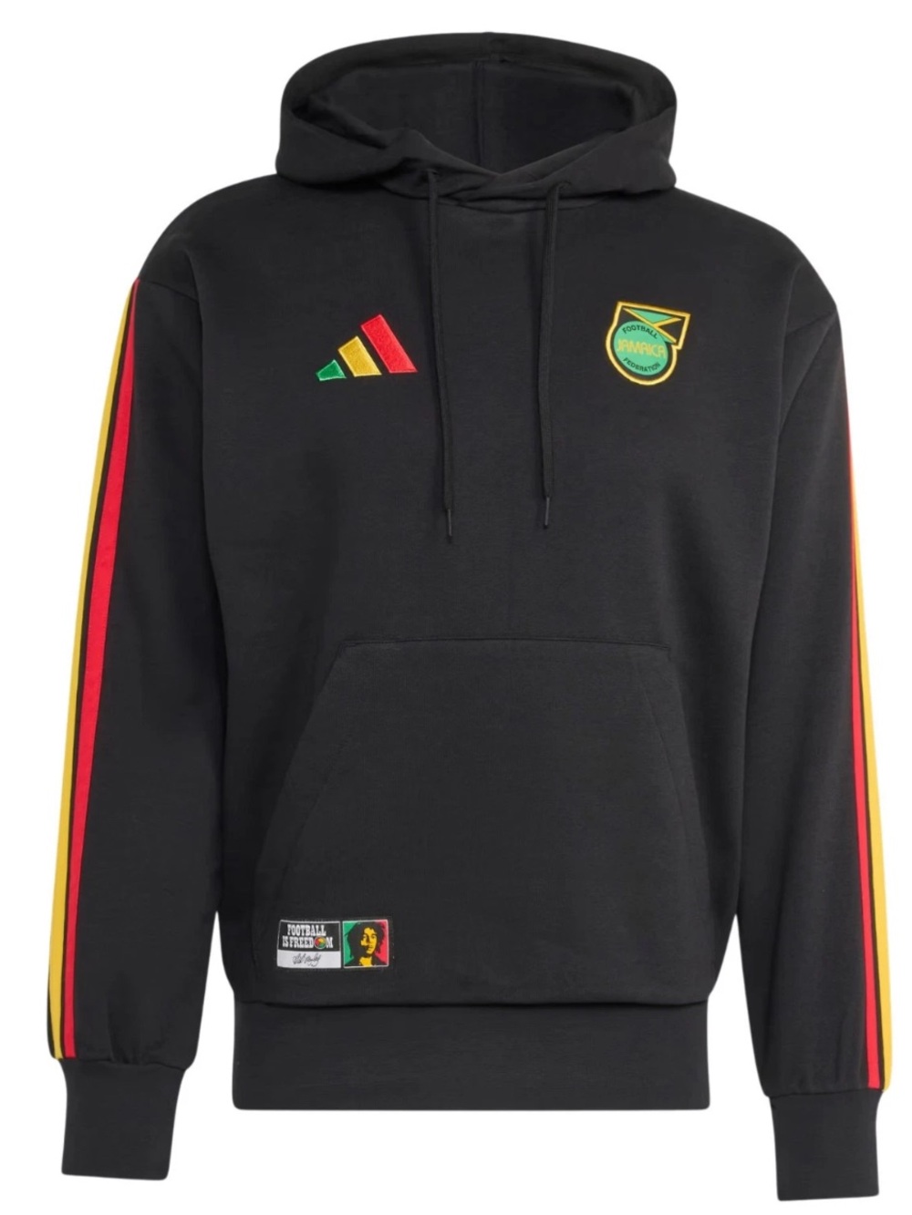 Men's Adidas Black Jamaica X Bob Marley DNA Rasta M Fleece Pullover Hoodie NWT